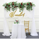 Flowerva White Rose Eucalyptus Leaf Artificial Flower Row Wedding Arch Party Background Decoration