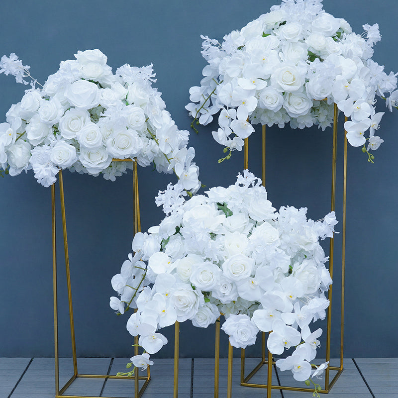 Flowerva Wedding Table Center Piece 50cm White Rose Orchid Sakura Ball