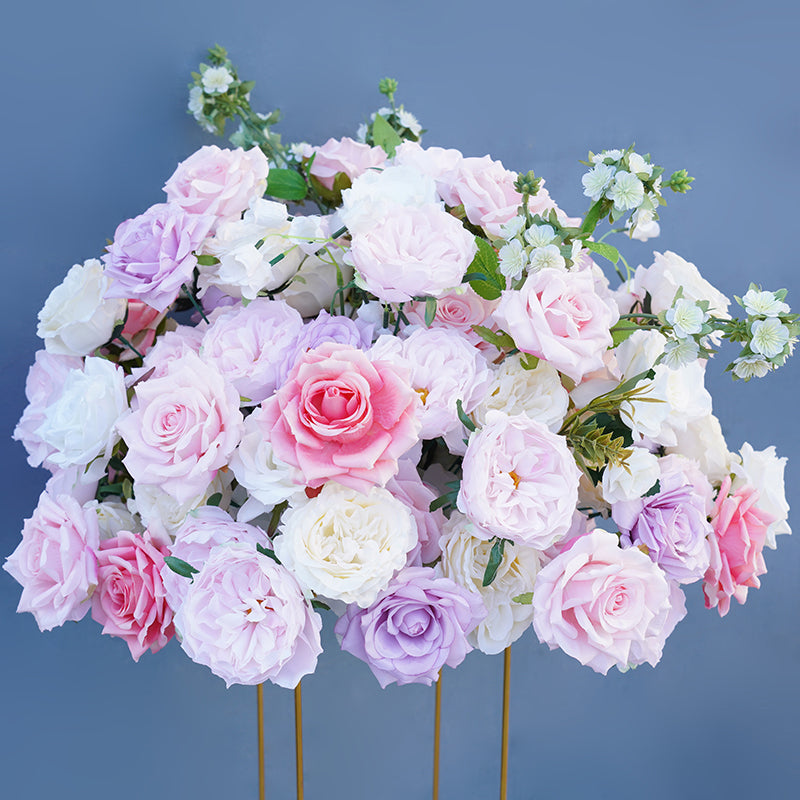 Flowerva – décoration de fond de mariage, boule de fleur Rose violette, accessoire de décoration de scène centrale de Table