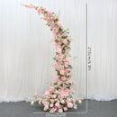 Flowerva Purple Corner Arch Artificial Rose Hydrangea Row Arrangement Wedding Background Decoration