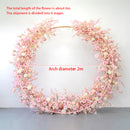 Flowerva Pink Long Table Flower And Circular Flower Arch Wedding Decoration