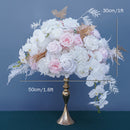 Flowerva Pink White Rose Gold Leaves Wedding Ball Banquet Table Center Item Prop