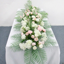 Flowerva – rangée de fleurs artificielles pour mariage, arc de plante verte, décoration de nappe de fond