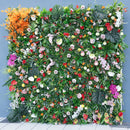 Flowerva Brand New Mori Green Plants Leaf Colorful Artificial Flower Rolling Up Cloth Floral Wall Garden Wedding Outdoor Decoration Arrangement