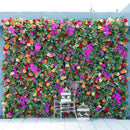 Flowerva nouveau 5D noir plume tissu fleur mur de mariage toile de fond décor fête d'anniversaire événement accessoires fenêtre affichage tissu vert plantes mur