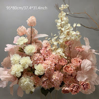 Luxury Pink Hydrangea Palm Hyacinth Wedding Flower Arrangement Floor Arrangement