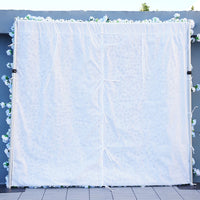 Flowerva Blue White Rose Fabric Curtain Rolling Up 5D Cloth Flower Wall Party Wedding Outdoor Backdrop Decor Arrangement