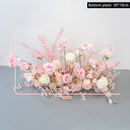 Flowerva Pink Long Table Flower And Circular Flower Arch Wedding Decoration