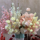 Luxury Pink Hydrangea Palm Hyacinth Wedding Flower Arrangement Floor Arrangement