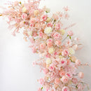 Flowerva Pink Long Table Flower And Circular Flower Arch Wedding Decoration