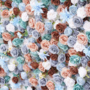 Flowerva flambant neuf 3D bleu marron Rose rouler tissu rideau mur fête mariage Arrangement toile de fond décor accessoire