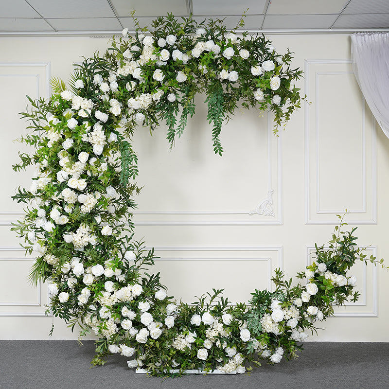 Flowerva White Green Arch Floral Arrangement Wedding Floral Decor