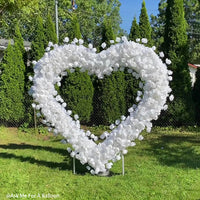 Flowerva 8ft White Rose Flower Wall Romantic Atmosphere Heart Shaped Wedding Decoration Indoor