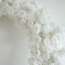 Flowerva 8ft White Rose Flower Wall Romantic Atmosphere Heart Shaped Wedding Decoration Indoor