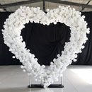 Flowerva 8ft White Rose Flower Wall Romantic Atmosphere Heart Shaped Wedding Decoration Indoor