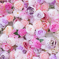 Flowerva Blush rose et blanc rêveur décor floral toile de fond décor de mariage