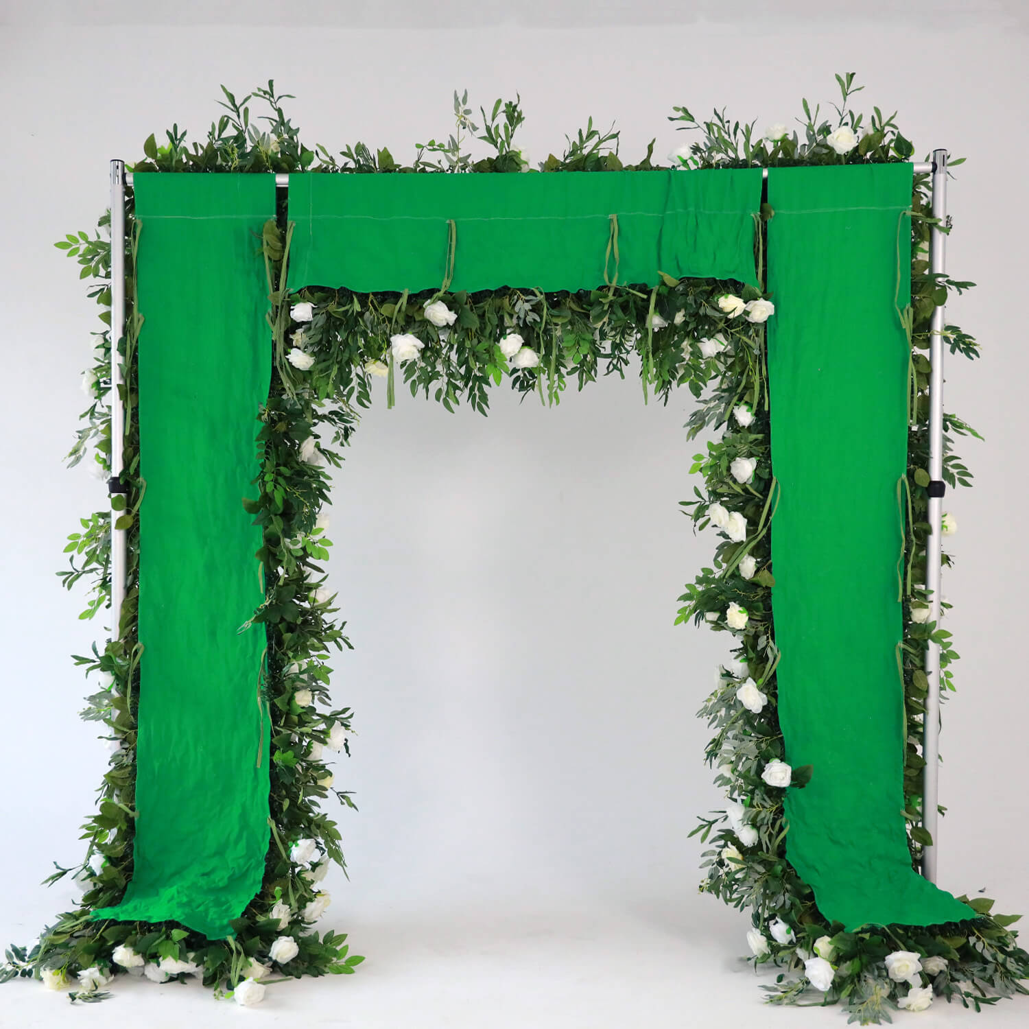 Flowerva Enchanting Verdant Green Arch Floral Wall  Wedding Party Decor