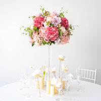 Flowerva Banquet Decoration Simulation Flower Ball Deluxe 50cm Wedding Table Center Piece Acrylic Crystal Bracket
