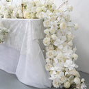 Flowerva Luxury White Wedding Floral Tassel Flower Balls With Candle Holders Banquet Table Centerpieces