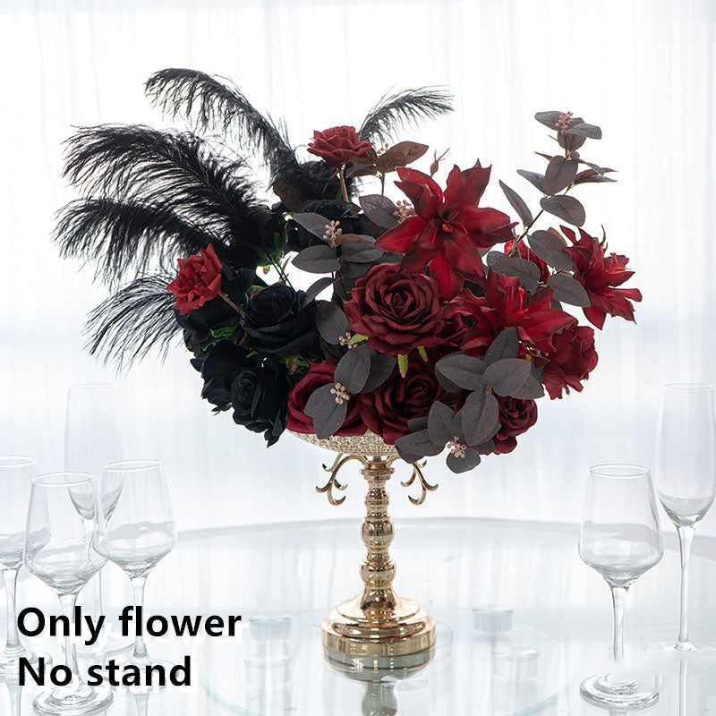 Flowerva Artificial Feather Rose Bouquets Wedding Dessert Table Centerpieces Flower Bouquets