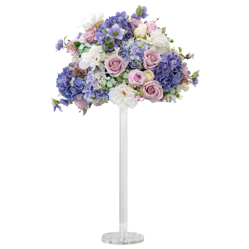 Flowerva – décoration de Banquet, boule de fleurs de simulation, pièce centrale de Table de mariage de luxe, support en cristal acrylique de 50cm