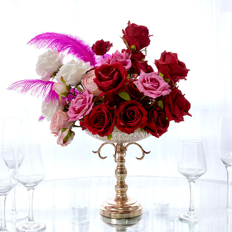 Flowerva – Bouquets de roses artificielles en plumes, pour desserts de mariage, centres de Table, Bouquets de fleurs