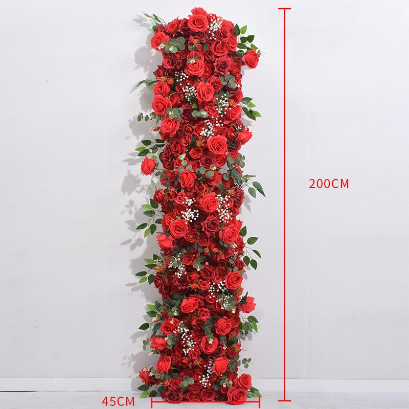 Flowerva Wedding Long Table Flower Decoration Arrangement Simulation Rose Wall