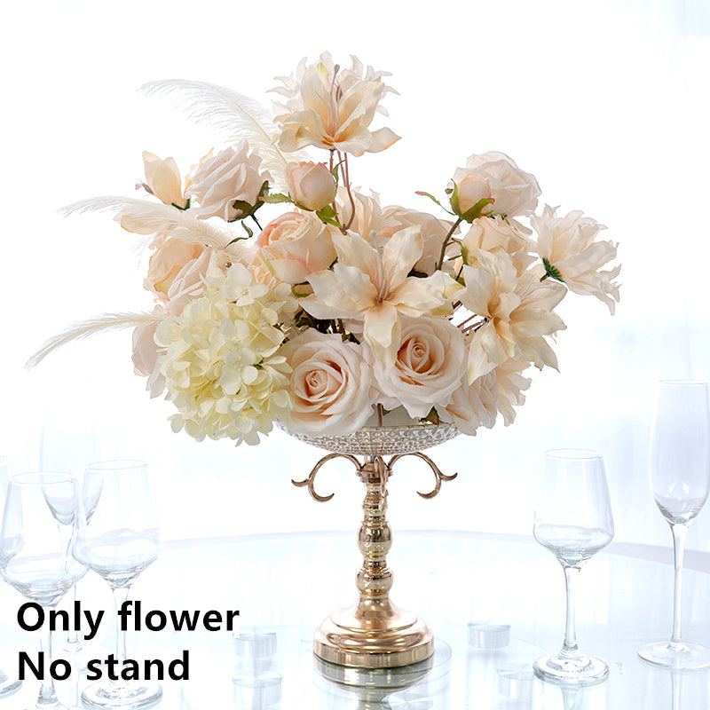 Flowerva Artificial Feather Rose Bouquets Wedding Dessert Table Centerpieces Flower Bouquets