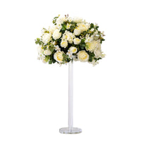 Flowerva – décoration de Banquet, boule de fleurs de simulation, pièce centrale de Table de mariage de luxe, support en cristal acrylique de 50cm