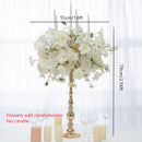 Flowerva Luxury White Wedding Floral Tassel Flower Balls With Candle Holders Banquet Table Centerpieces