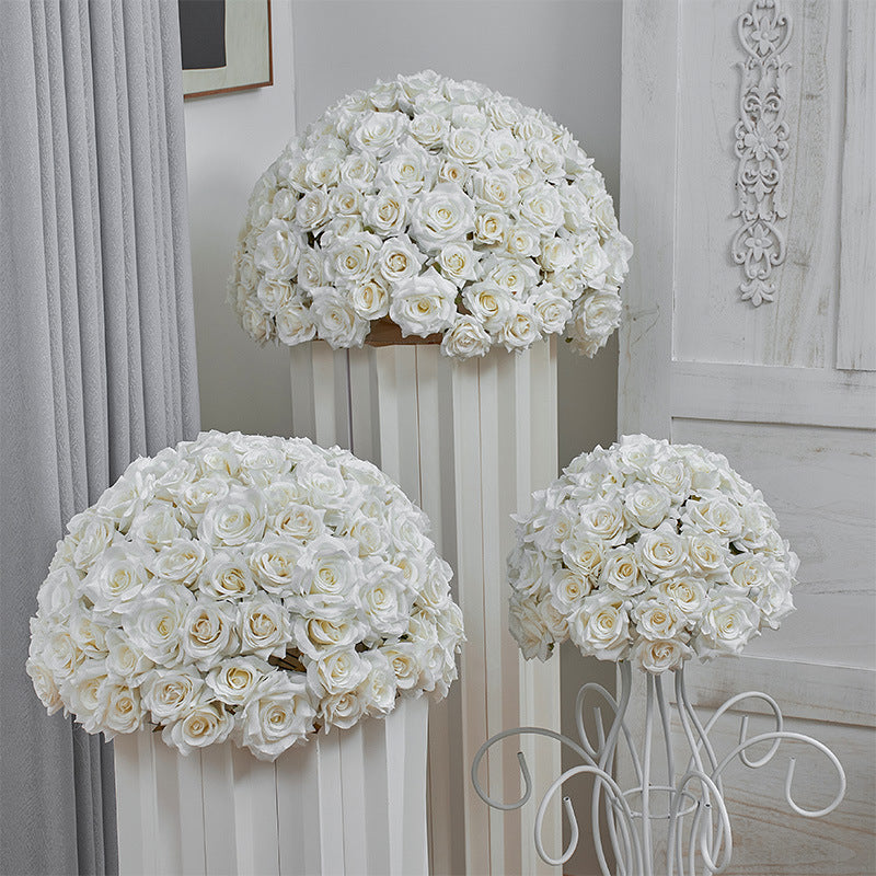 Flowerva 70/60/50/40/30 cm boule florale de Rose blanche centres de Table de Banquet de fête de mariage