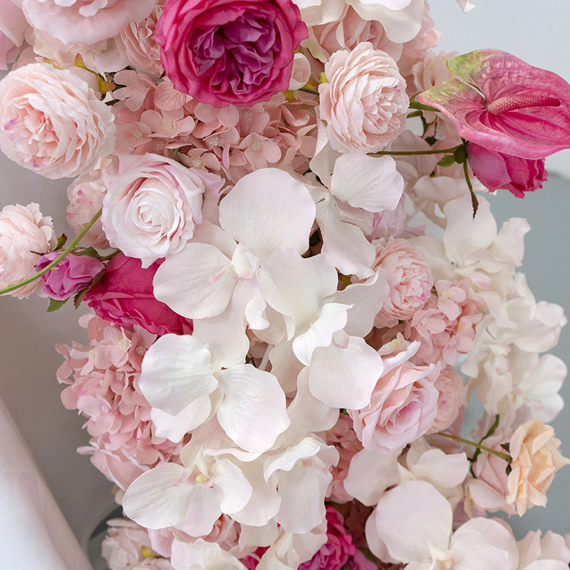 Flowerva – nappe de décoration de mariage, rangée de fleurs roses et rouges, orchidée, Rose, Anthurium, Arrangement floral