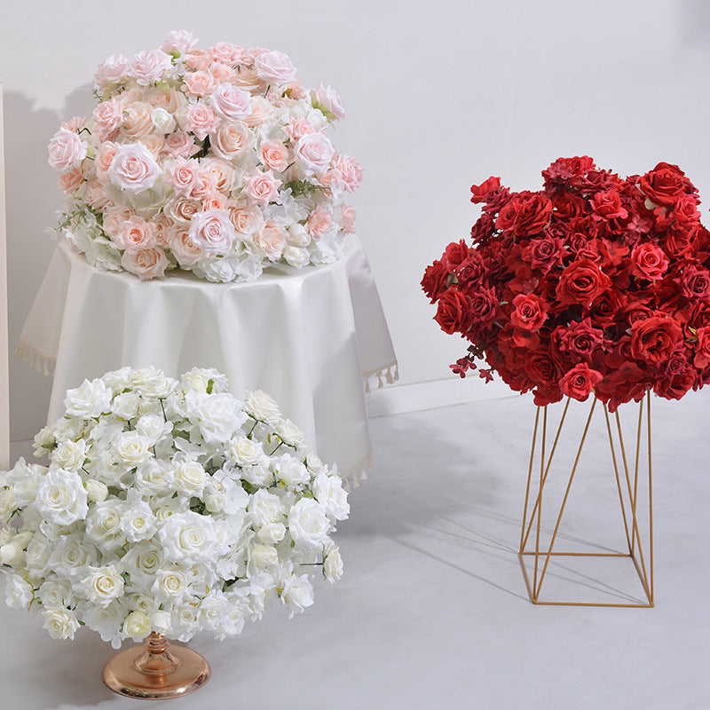 Flowerva Charming Rose Hydrangea Table Centre Flower Ball Party Stage Props Wedding Arrangement