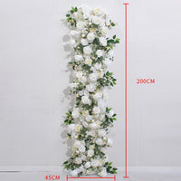 Flowerva mariage longue Table fleur décoration Arrangement Simulation Rose mur