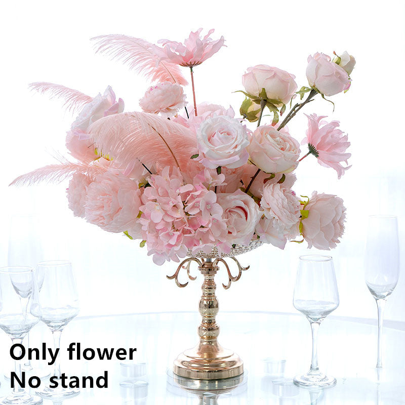 Flowerva Artificial Feather Rose Bouquets Wedding Dessert Table Centerpieces Flower Bouquets