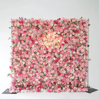 Flowerva Pink Romantic Blooms Wedding Floral Wall Scene Decor