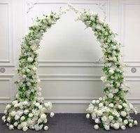 Flowerva Purple Corner Arch Artificial Rose Hydrangea Row Arrangement Wedding Background Decoration