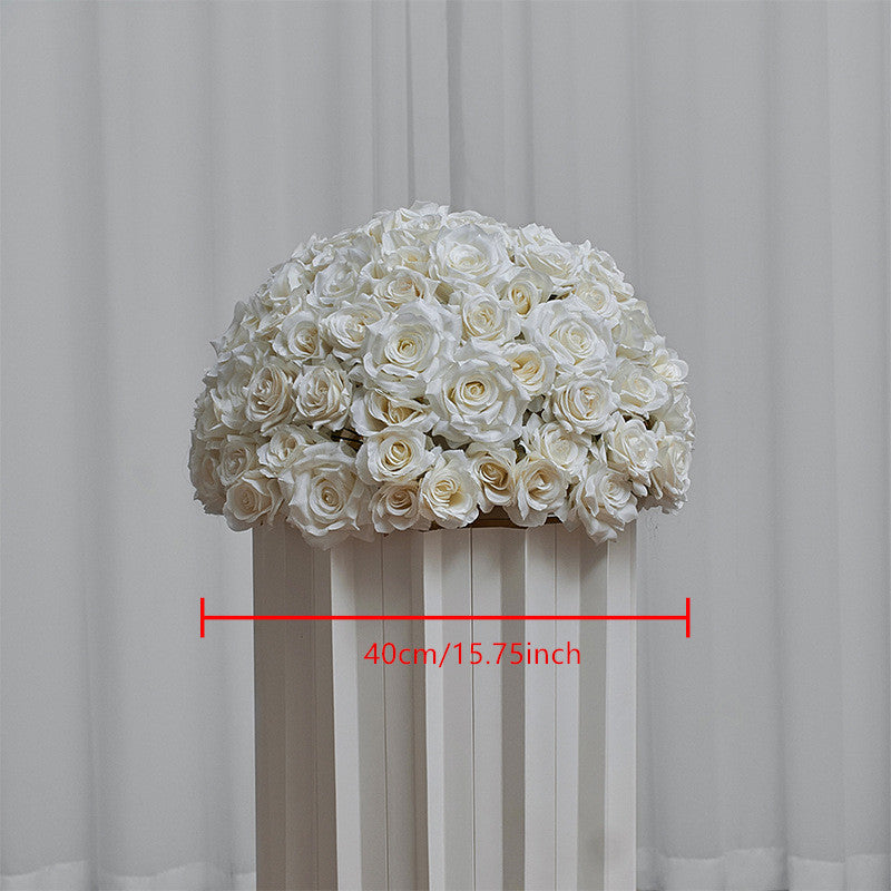 Flowerva 70/60/50/40/30cm White Rose Floral Ball Wedding Party Banquet Table Centerpieces