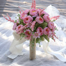 Flowerva Blush Rose Rose Bouquet De Poche Floral