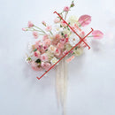 Rangée de fleurs suspendues Anthurium, hortensia Rose, décoration d'arc de fond de mariage, Arrangement floral au sol