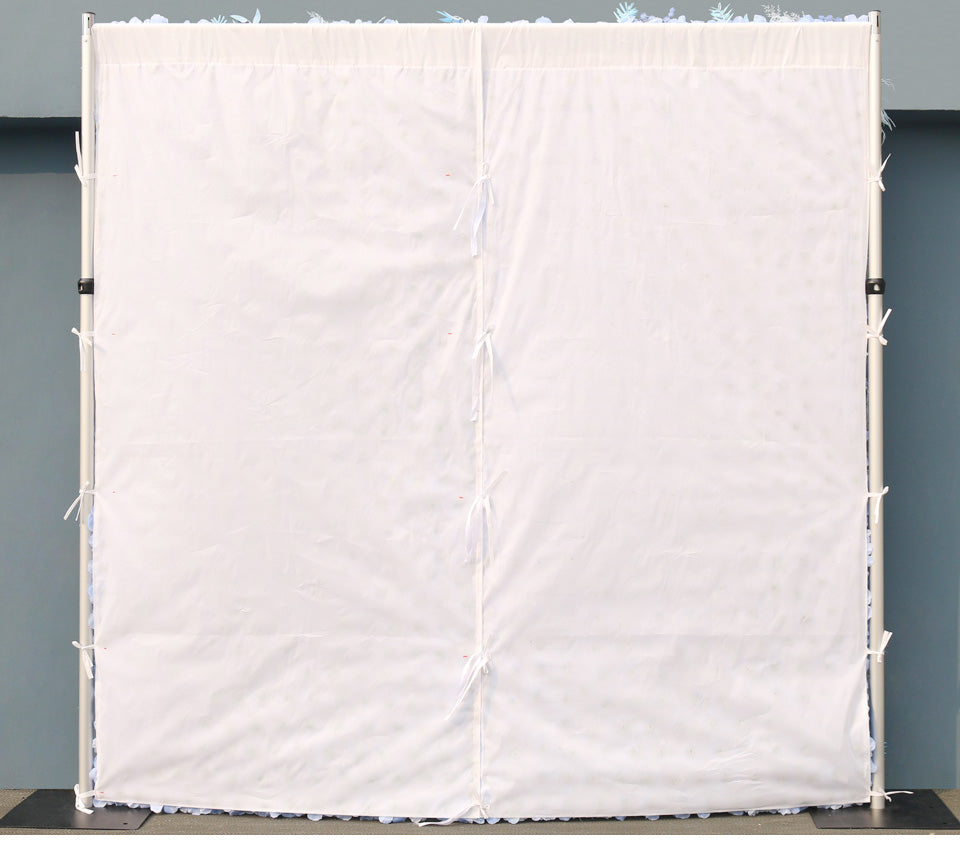Flowerva Baby Breath Series White Artificial Flower Wall Fabric Rolling Up Curtain Wedding Outdoor Party Backdrop Decorations