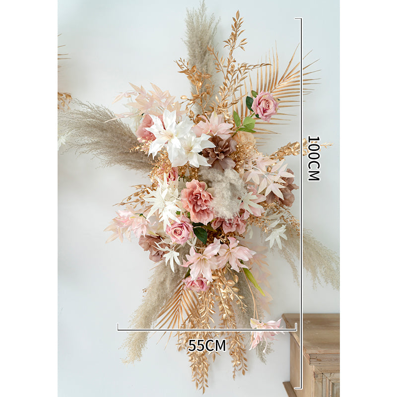 Flowerva Elegant Wall Hanging Reed Simulation Floral Art Wedding Decor
