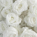 Flowerva Mur de roses blanches de 2,4 m, atmosphère romantique, décoration de mariage en forme de cœur, intérieur