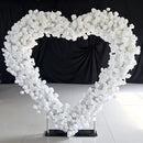 Flowerva 8ft White Rose Flower Wall Romantic Atmosphere Heart Shaped Wedding Decoration Indoor