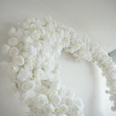 Flowerva Mur de roses blanches de 2,4 m, atmosphère romantique, décoration de mariage en forme de cœur, intérieur