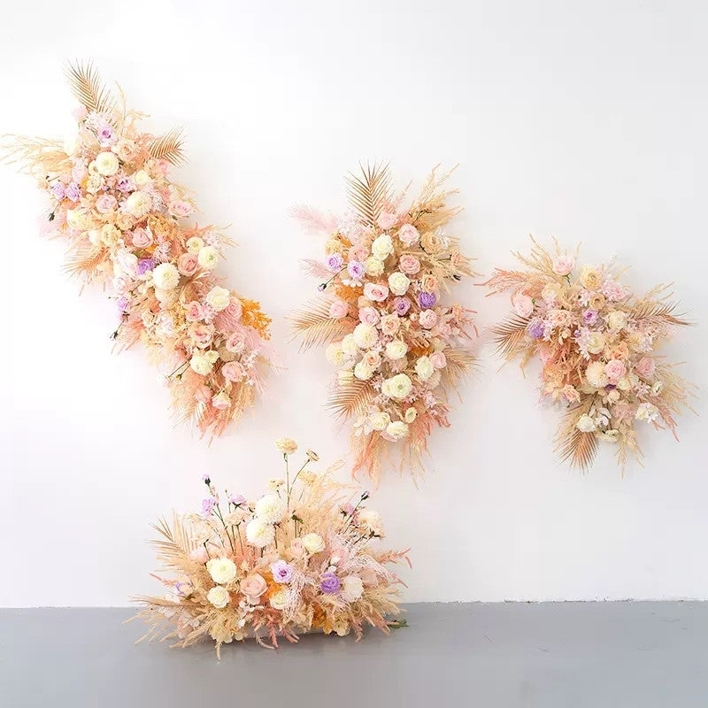 Flowerva Exquisite Wall-Mounted Reed Floral Art Simulation Wedding Decor