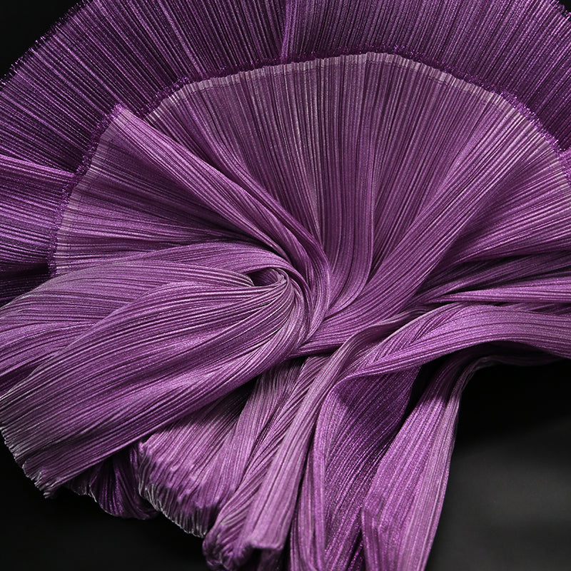 Tissu froissé en fil de perles métalliques violet cristal, décoration de scène de Style mariage, tissu Floral