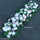 Flowerva Champagne Artificial Rose Green Flower Row Wedding Backdrop