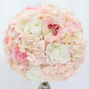 Flowerva Pink And White Rose Hydrangea Table Centre Flower Ball Wedding Decoration Arrangement Event Props