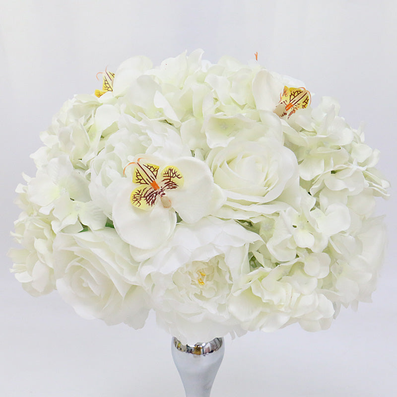 Flowerva Pink And White Rose Hydrangea Table Centre Flower Ball Wedding Decoration Arrangement Event Props